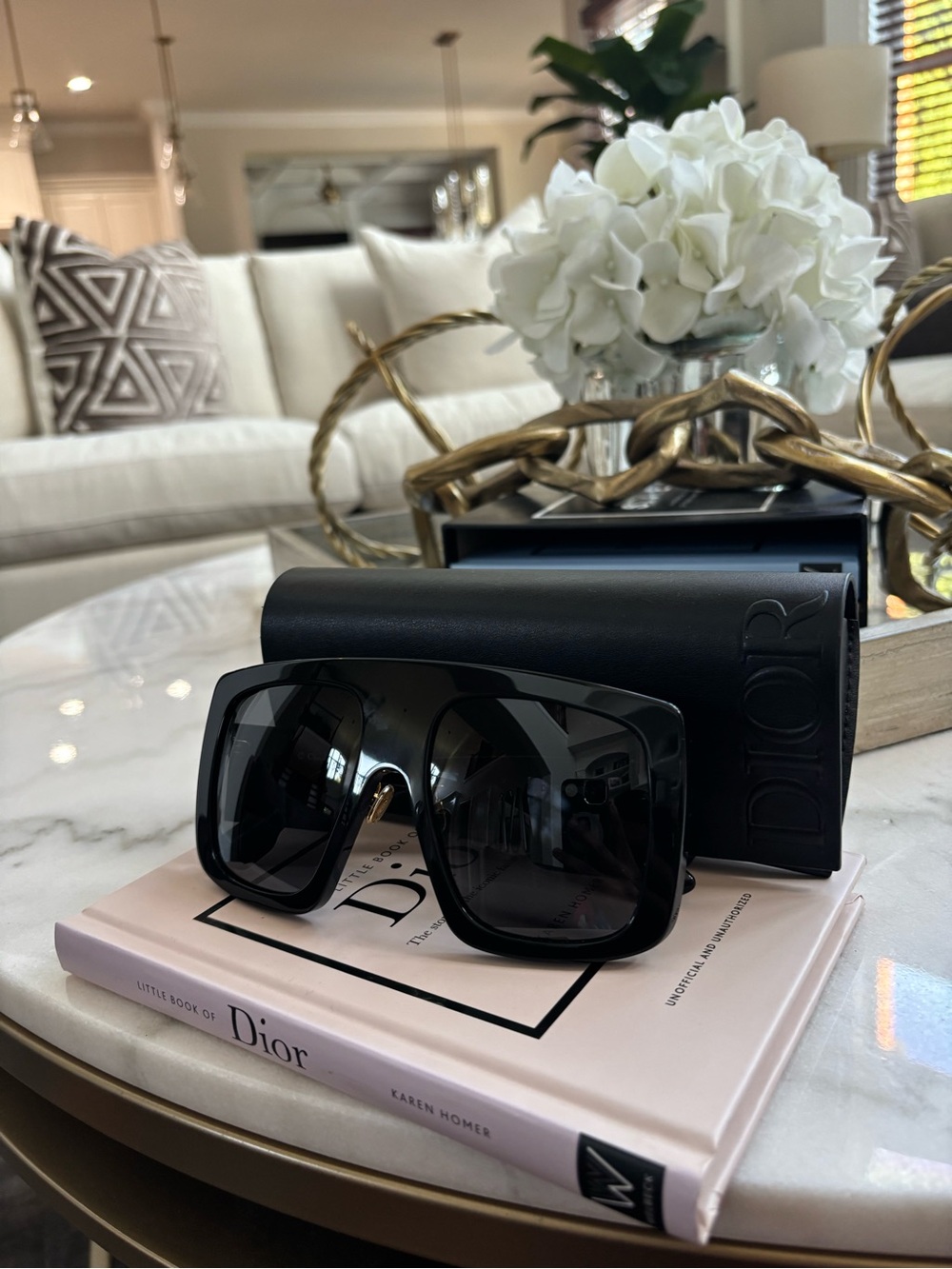 Dior Black Oversized Shield Sunglasses